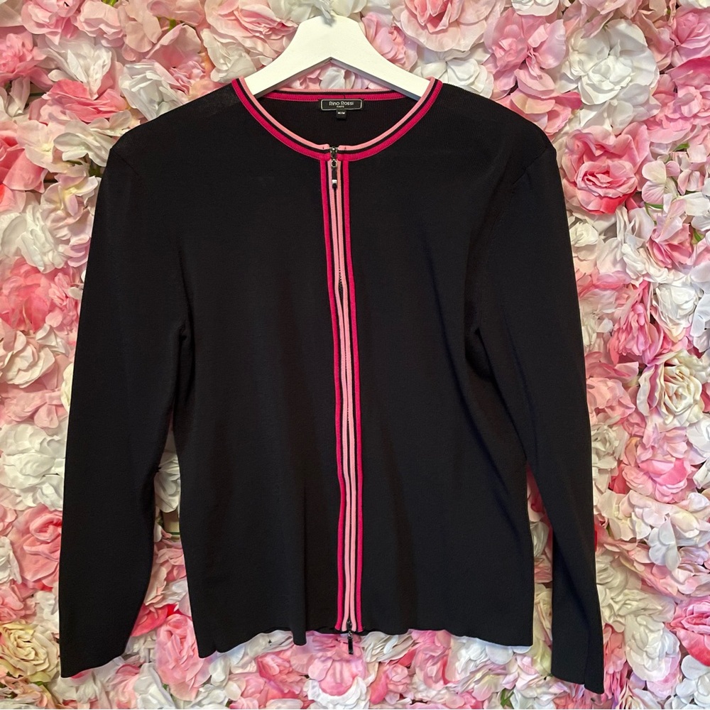Rino Rossi Zip-up Cardigan Sz Medium